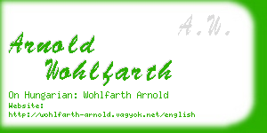 arnold wohlfarth business card